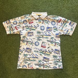 Rare Vintage Jantzen Sport 80’s Golf Polo Shirt Hawaiian Design Men’s Large